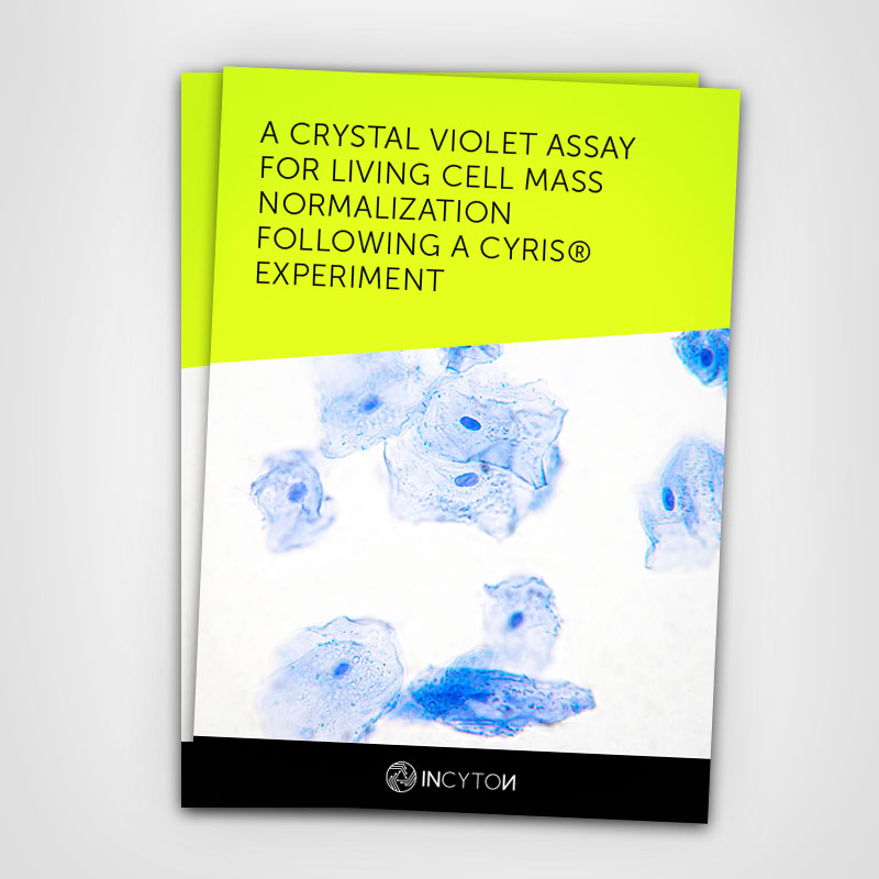 Crystal violet assay for living cell mass normalization